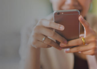 Woman looking at her cellphone