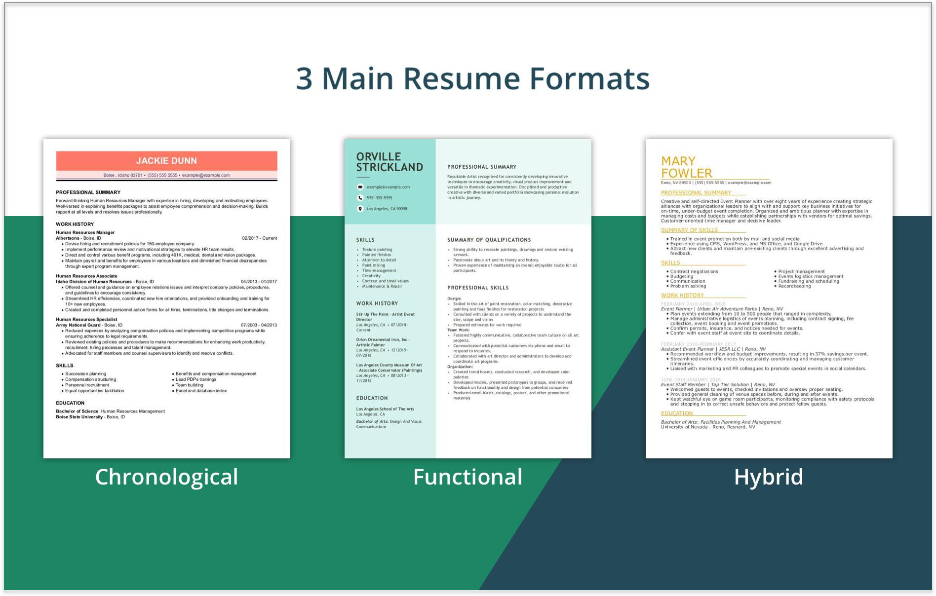 Resume Formats Which one to Choose? + Examples (2022) (2023)