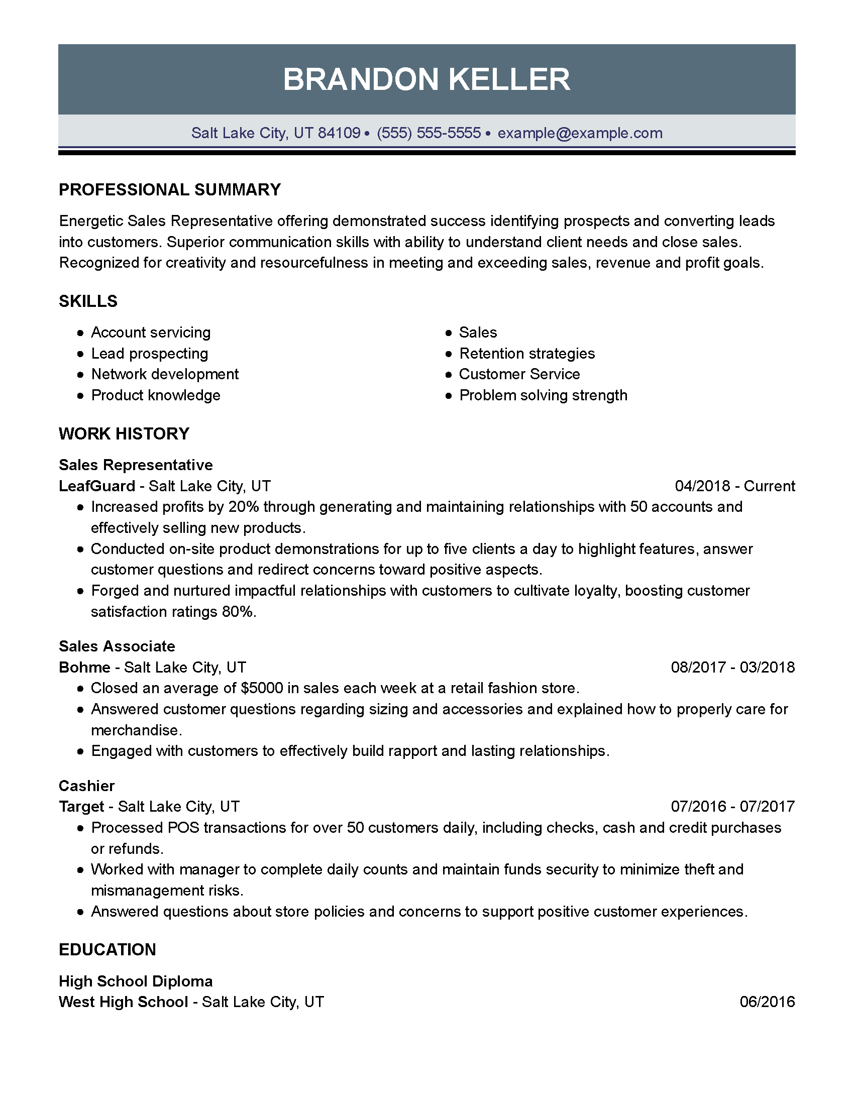 personal summary for resume examples