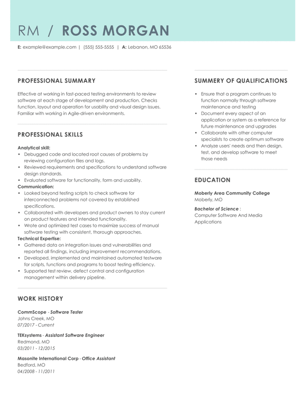 functional resume free template download